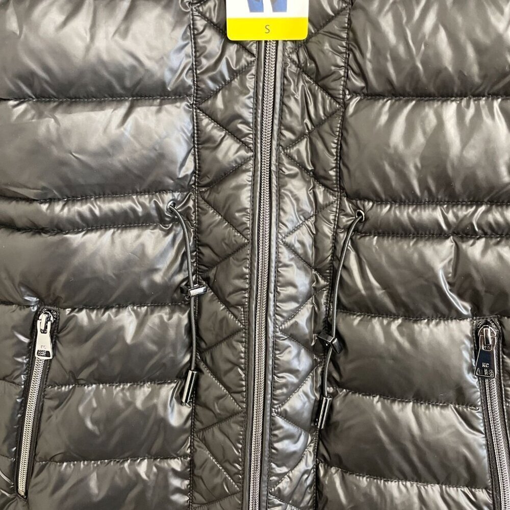 NEW Kenneth Cole New York Women's S Black Hooded Puffer Coat Polyester - Picture 10 of 12